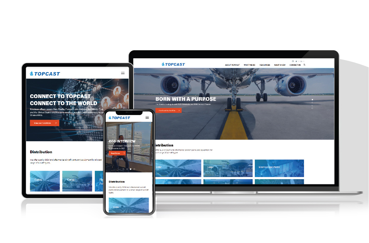TOPCAST 推出全新網站，邁向航空業前列