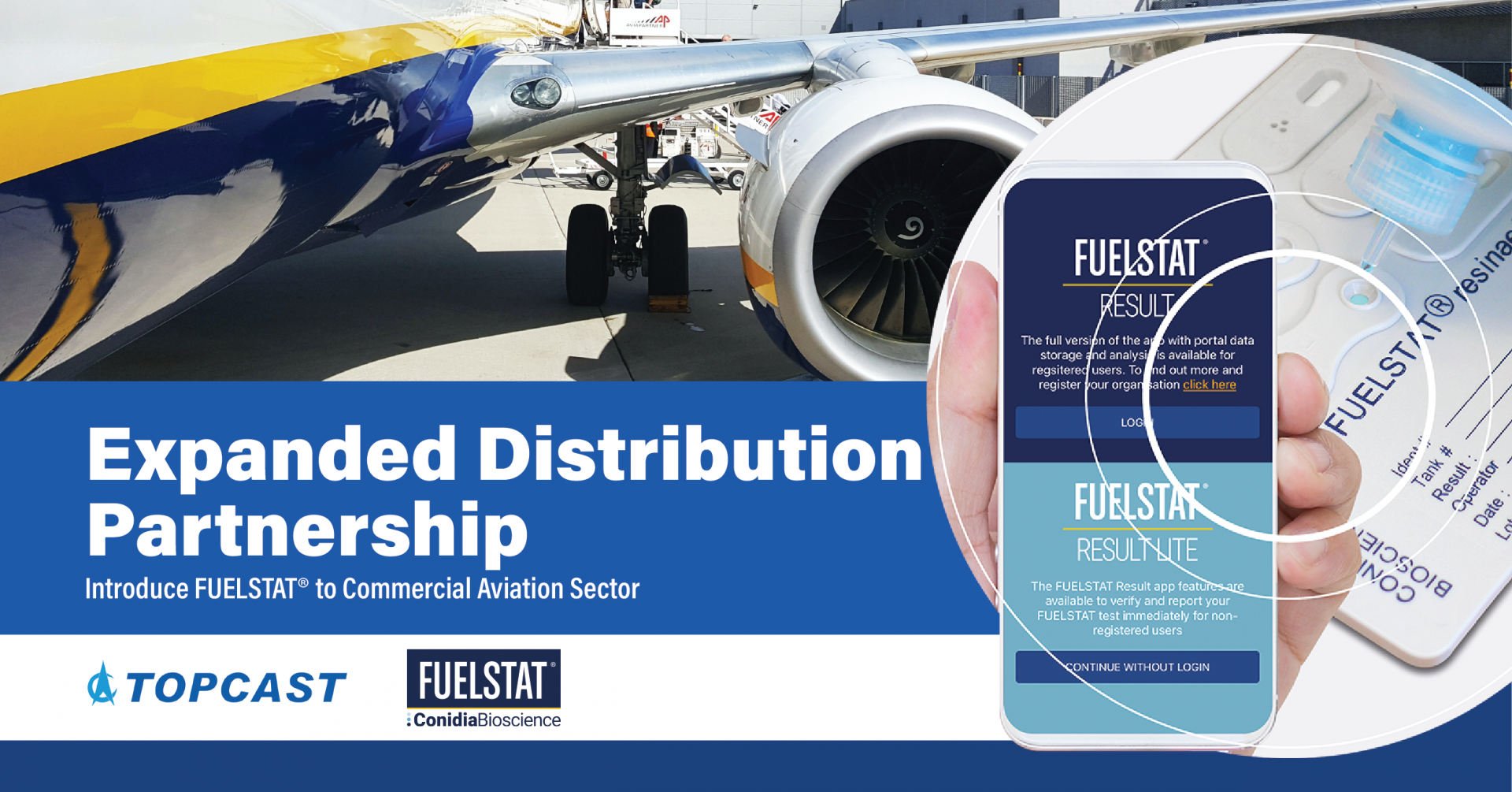 TOPCAST 與 Conidia Bioscience達成分銷拓展協議 將 FUELSTAT®引入商業航空界別